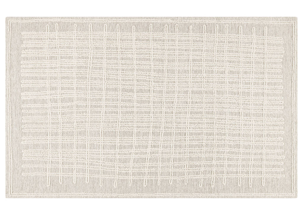 Nichols Wool Rug 60x96 Grey/Ivory