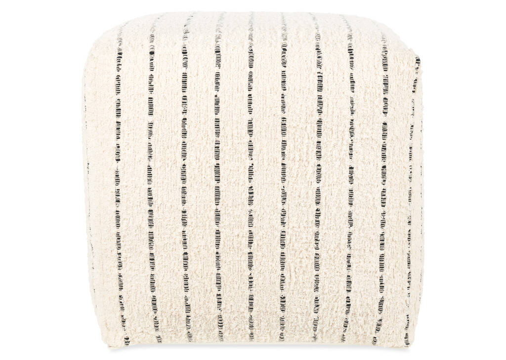Ardell Cotton Boucle Pouf Ivory/Black