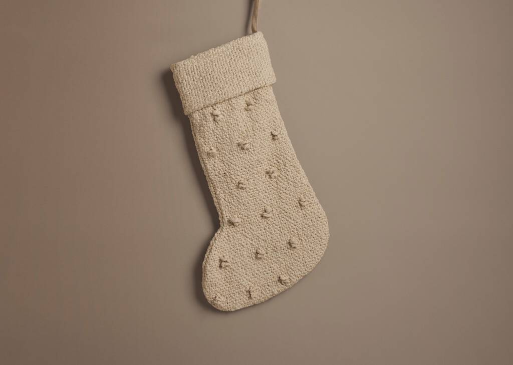 Sade Pompom Stocking Natural